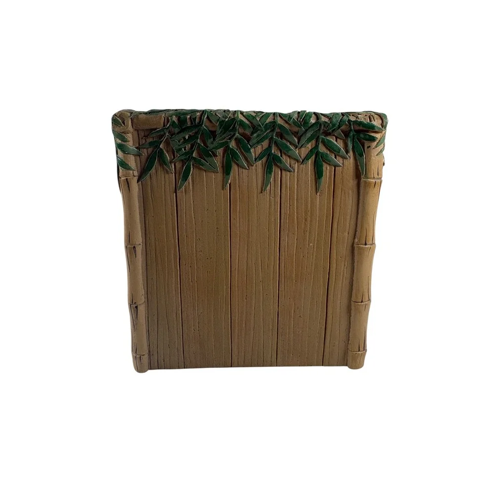 Unbranded Surf Shack Tissue Box Cover Brown Green Excellent Tropical Tiki Decor